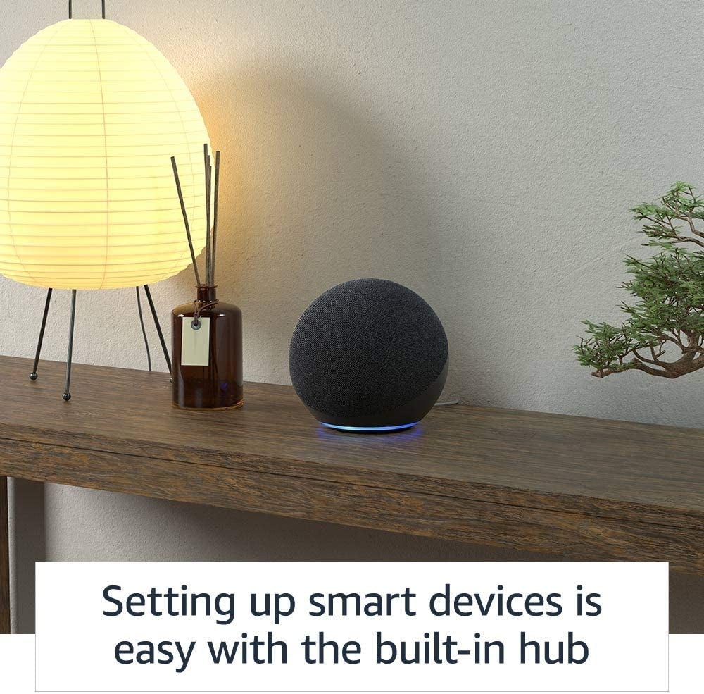 Echo Smart Speaker | Premium Sound, Alexa Built-In, Charcoal