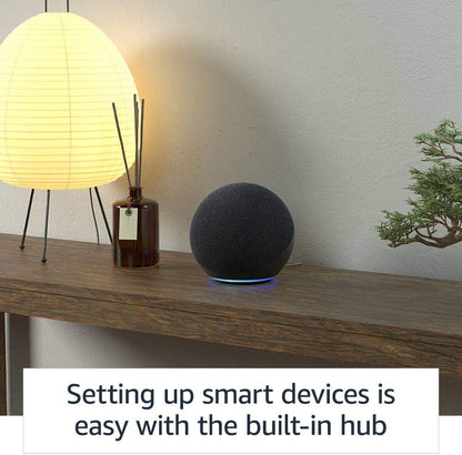 Echo Smart Speaker | Premium Sound, Alexa Built-In, Charcoal