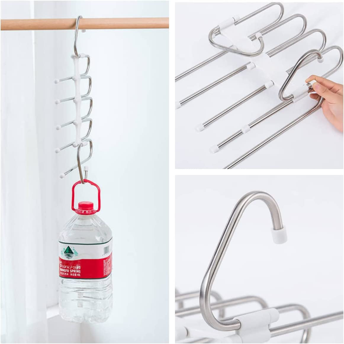 Space-Saving Pants Hangers 2-Pack | Anti-Slip Metal Closet Organizer