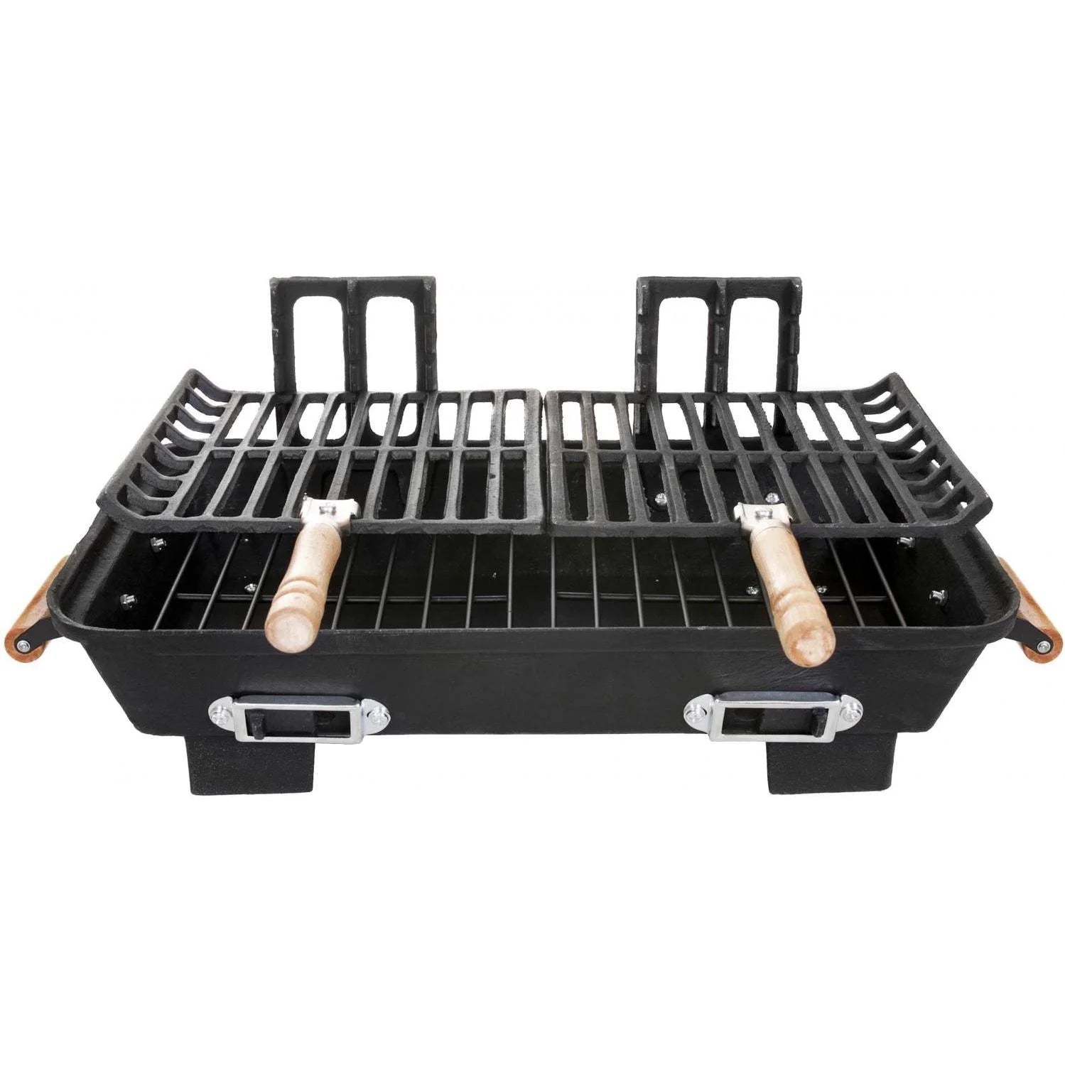 Portable Hibachi Charcoal Grill | Cast Iron Tabletop BBQ, Black